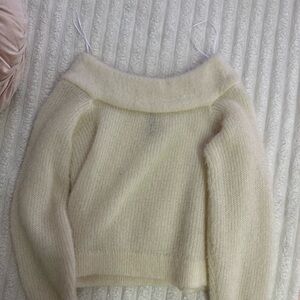 Cream Off-Shoulder Women’s Sweater
